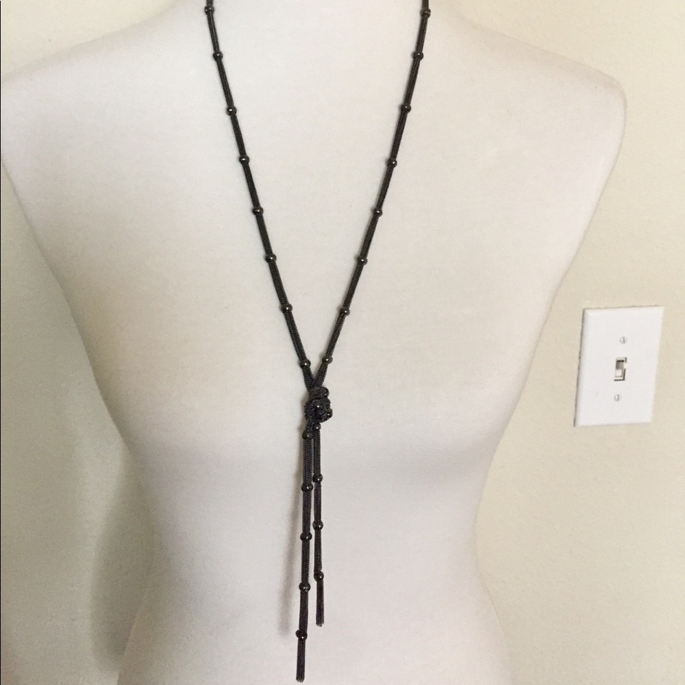 The Limited Gunmetal Gray Knotted Chain Necklace